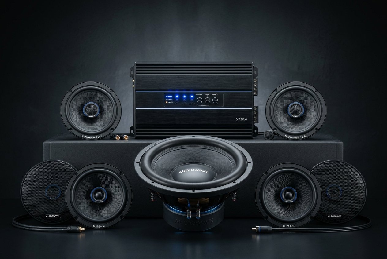 Blaupunkt Premium Car Audio System with amplifier and speakers at Car Street Kanpur